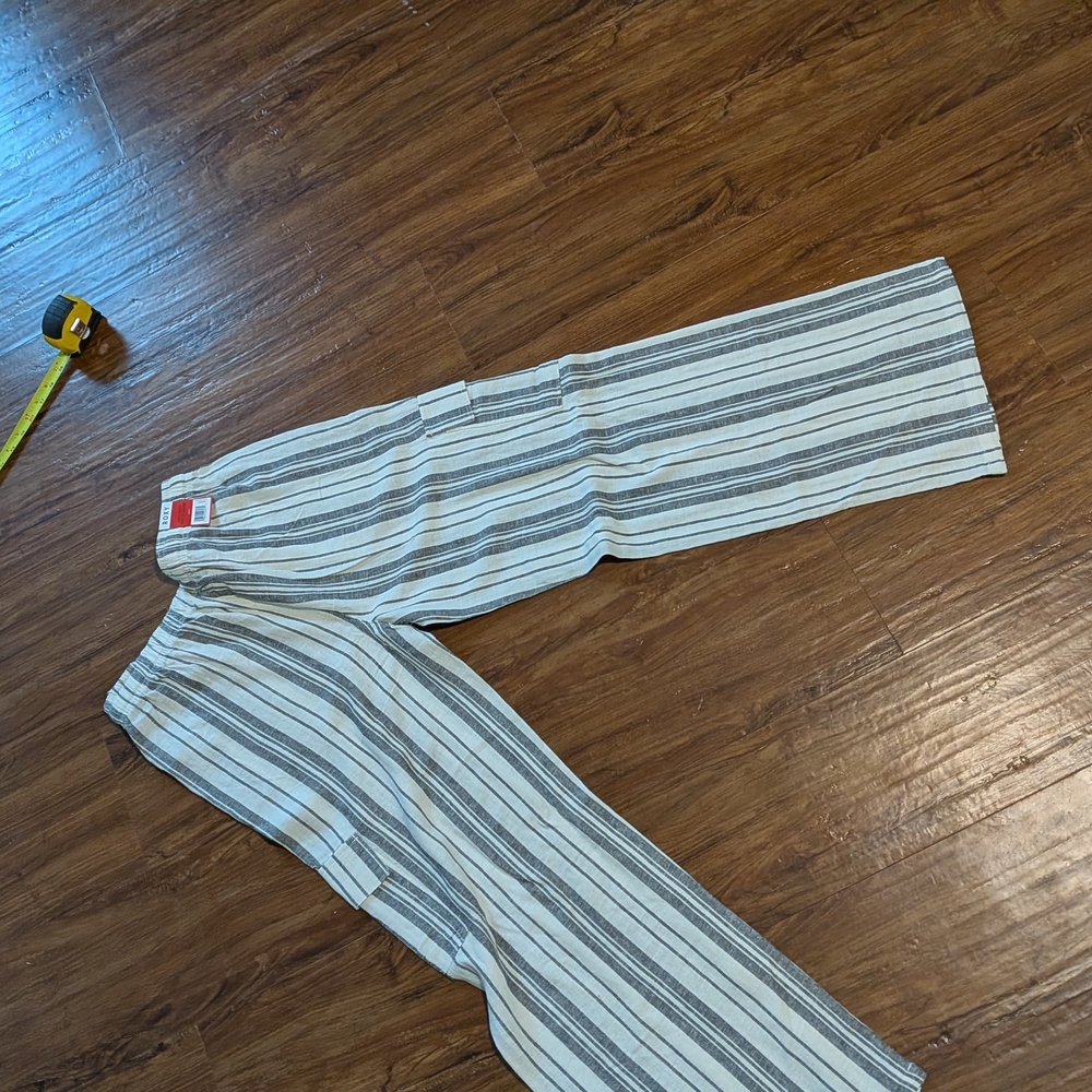 Roxy  Black and White Striped Beach Pants - Picture 3 of 7